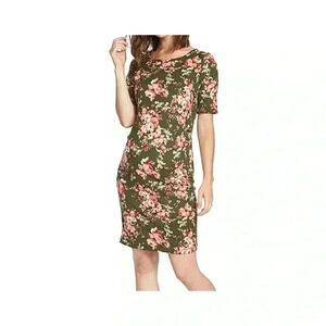 🆕Anticipation Maternity Olive & Blush Floral Sheath Dress L🆕